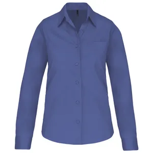 Chemise popeline manches longues femme - Kariban | Cobalt Blue