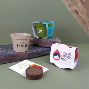 Kit plantation pot paille de riz de couleur