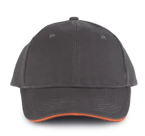 Orlando - casquette 6 panneaux - K-up | Dark Grey / Orange