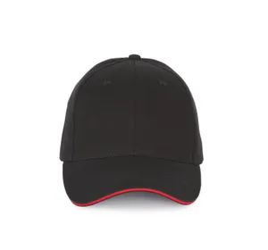 Casquette sandwich contrasté - 6 panneaux - K-up | Black / Red