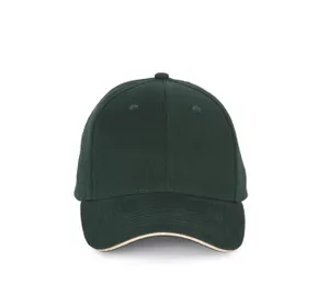 Casquette sandwich contrasté - 6 panneaux - K-up | Forest Green / Beige