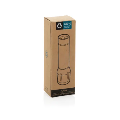 Lampe rechargeable par USB en plastique recyclé RCS Flara - XD Collection