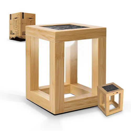 Lampe solaire personnalisée en bambou