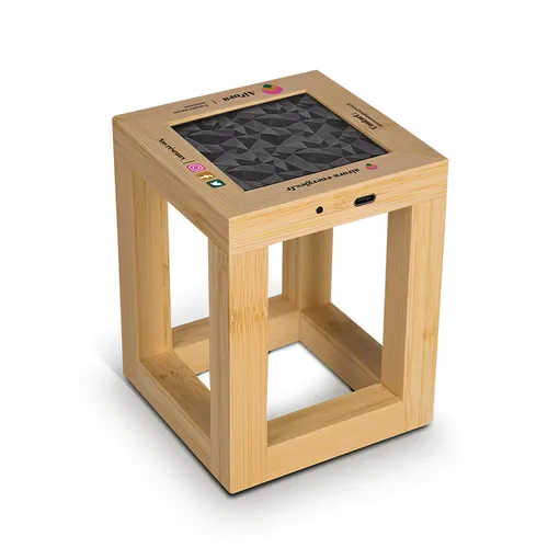 Lampe solaire personnalisée en bambou