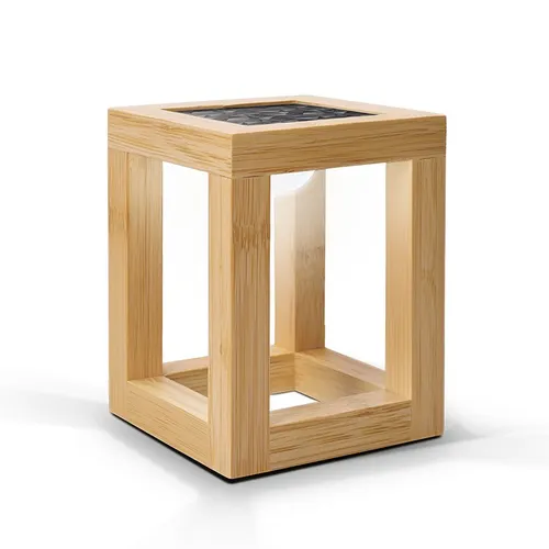 Lampe solaire personnalisée en bambou