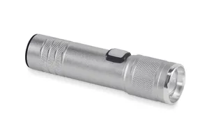 Lampe torche COB rechargeable publicitaire - Flashra | Argent Mat