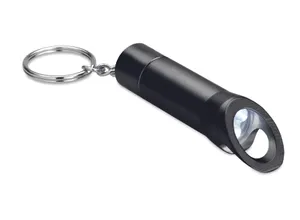 Lampe torche porte-clés en métal personnalisable - Litop | Noir