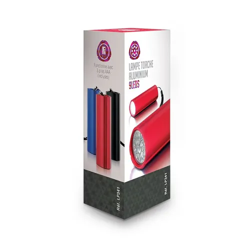 Lampe torche publicitaire 9 leds, en aluminium