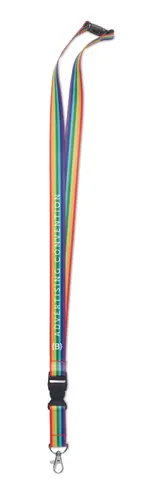 Lanyard arc-en-ciel en RPET personnalisable - Bowyard