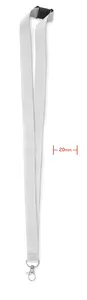 Lanyard crochet métal 20mm personnalisable - Pany | White