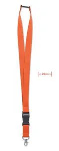 Lanyard crochet métal 25mm - Wide Lany | Orange