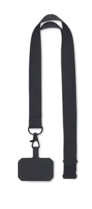 Lanyard porte-téléphone personnalisé - Ameste | Noir