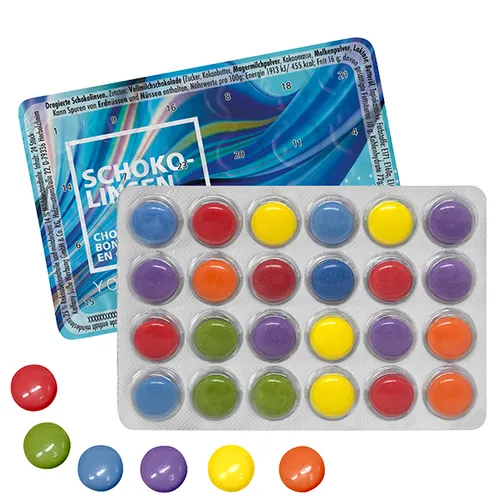 Le plus petit calendrier de l'avent au monde avec des billes de chocolat