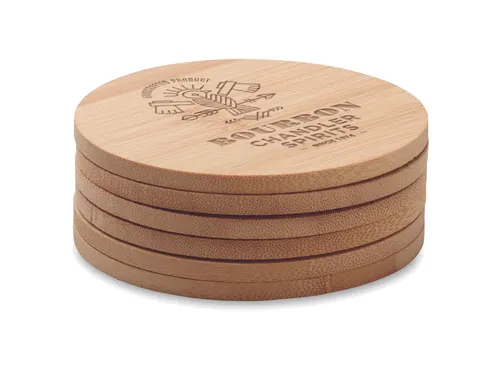 Lot de 6 sous-verres en bambou personnalisables - Bayin Set