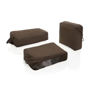 Lot de cubes de rangement en nylon recyclé RCS KENTO URBAN - XD Xclusive | Marron