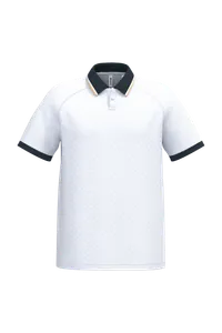 Maillot lifestyle à col polo unisexe - PROACT® | White / Navy / Gold