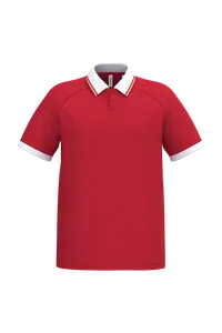 Maillot lifestyle à col polo unisexe - PROACT® | Sporty Red / White / Gold