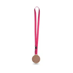 Medaille mdf ep 3 mm entre 30 et maxi 80 cm2 personnalisée avec cordon satin | Marron 84 / Magenta 10