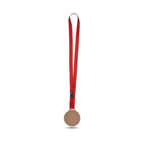Medaille mdf ep 3 mm entre 30 et maxi 80 cm2 personnalisée avec cordon satin | Marron 84 / Rouge 08