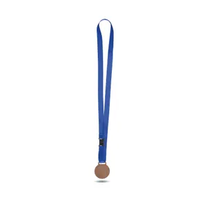 Medaille mdf ep 3 mm maxi 30 cm2 personnalisée avec cordon satin | Marron 84 / Bleu 22