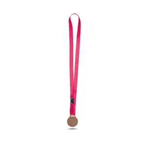 Medaille mdf ep 3 mm maxi 30 cm2 personnalisée avec cordon satin | Marron 84 / Magenta 10
