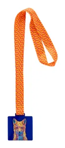 Médaille personnalisée publicitaire - Subdal Colour Square | Bleu Transparent