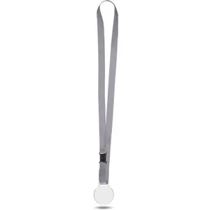 Médaille plastique (pmma) ép 3 mm et maxi 30 cm2 personnalisée avec cordon satin | Argent 99 / Transparent 00