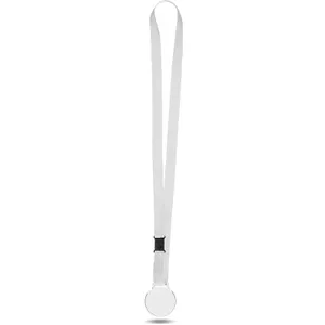 Médaille plastique (pmma) ép 3 mm et maxi 30 cm2 personnalisée avec cordon satin | Blanc 01 / Transparent 00