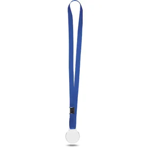 Médaille plastique (pmma) ép 3 mm et maxi 30 cm2 personnalisée avec cordon satin | Bleu 22 / Transparent 00