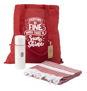 Coffret cadeau tote bag, gourde et fouta