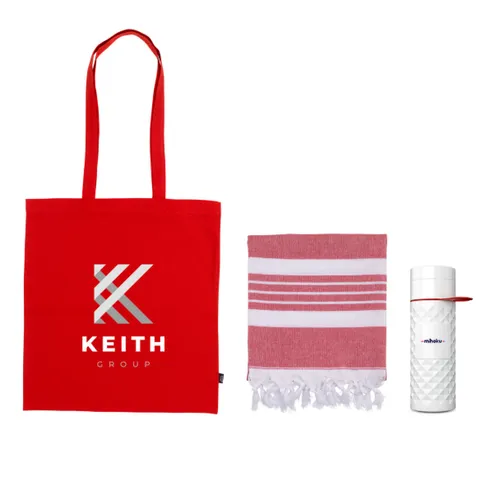Coffret cadeau tote bag, gourde et fouta