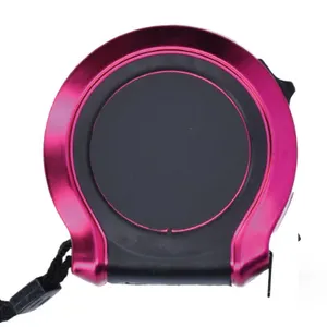 Mesure : mètre ruban jaune publicitaire 5 m x 19 mm coque plastique | Rose 90