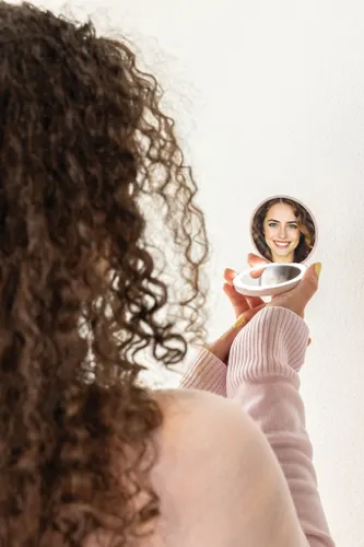 Miroir de maquillage à LED en plastique recyclé RCS Lumora - XD Collection