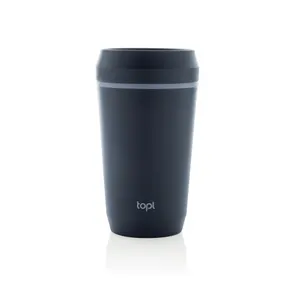 Mug 354 ml avec couvercle 360 en plastique recyclé Topl - Topl | Bleu marine