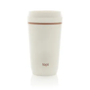 Mug 354 ml avec couvercle 360 en plastique recyclé Topl - Topl | Blanc