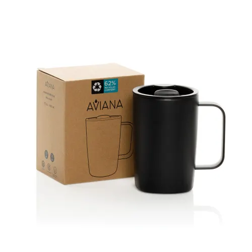 Mug 450ml en acier recyclé personnalisé RCS Aviana™ Rowan - Aviana
