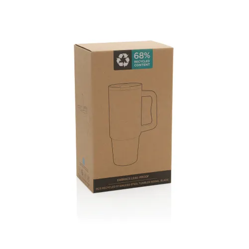 Mug 900ml étanche en acier inoxydable recyclé RCS Embrace - XD Collection