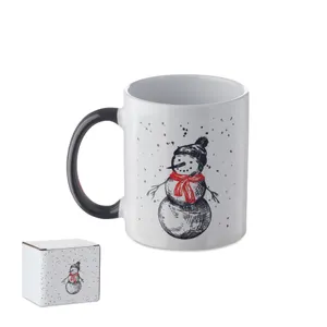 Mug de Noël personnalisé en céramique 300ml - Festimug | Noir/Rouge
