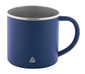 Mug publicitaire en acier recyclé - Hossa | Bleu