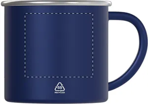 Mug publicitaire en acier recyclé - Hossa | Bleu