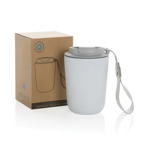 Mug iso publicitaire en acier inoxydable recyclé RCS avec lanière Cuppa - XD Collection