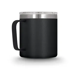 Mug isotherme double paroi inox personnalisé avec couvercle | Noir 35
