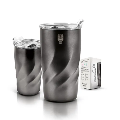 Mug isotherme double-paroi inox personnalisé 40 cl - calix