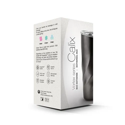 Mug isotherme double-paroi inox personnalisé 40 cl - calix