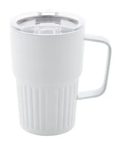 Mug thermos personnalisé - Streaky Grab | Blanc