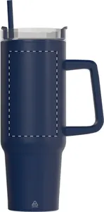 Mug thermos publicitaire 900 ml plastique recyclé - Renley | Bleu Foncé