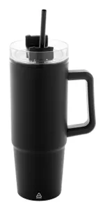 Mug thermos publicitaire 900 ml plastique recyclé - Renley | Noir