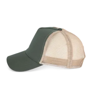 Casquette trucker écoresponsable personnalisée 5 panneaux unisexe - Native Spirit | Organic Khaki / Beige