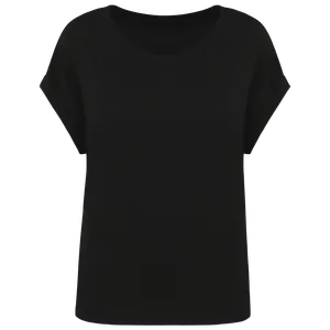 T-shirt écoresponsable personnalisé manches à revers femme - Native Spirit | Black