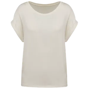 T-shirt écoresponsable personnalisé manches à revers femme - Native Spirit | Ivory